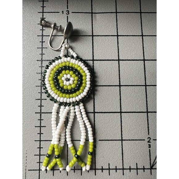 Vintage Sterling Silver Beaded Screw Back Earrings - Picture 4 of 5